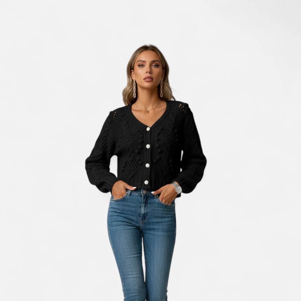 Ferandi Mode | Cardigan Court à Manches Longues