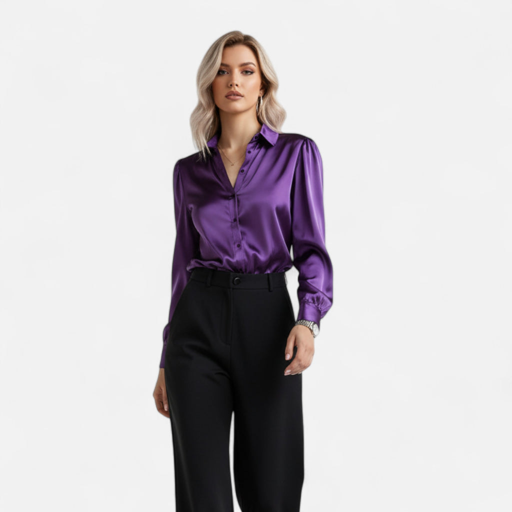 Ferandi Mode | Blouse en Satin Manches Longues