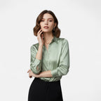 Ferandi Mode | Chemisier Satiné à Col Boutonné