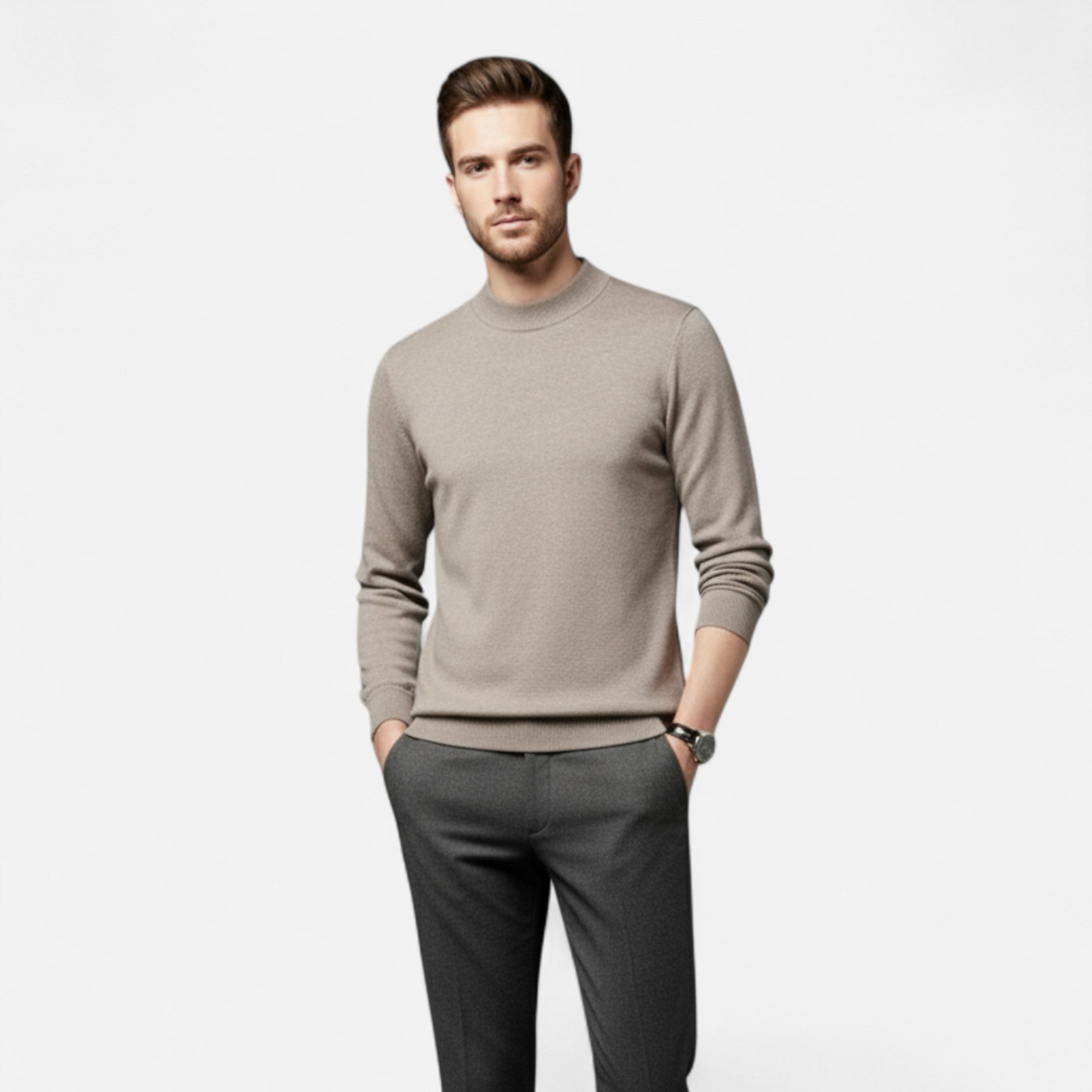 Ferandi Mode | Pull Homme Col Rond Cachemire