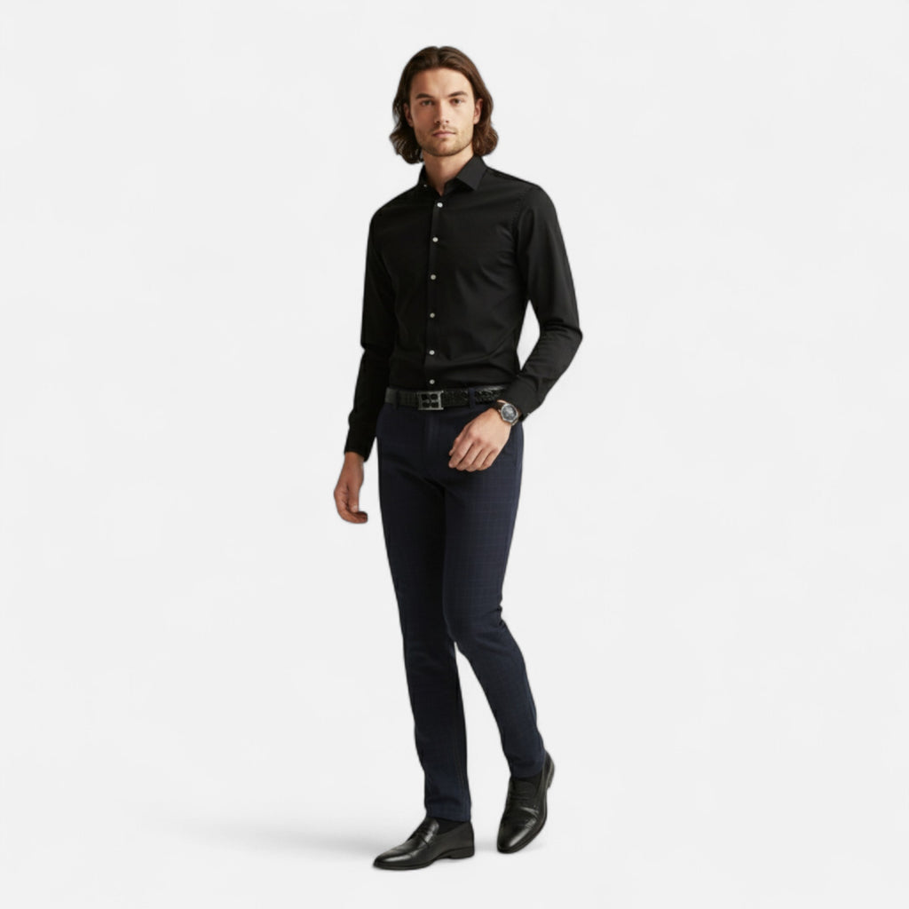 Ferandi Mode | Pantalon Homme Carreaux Slim Business