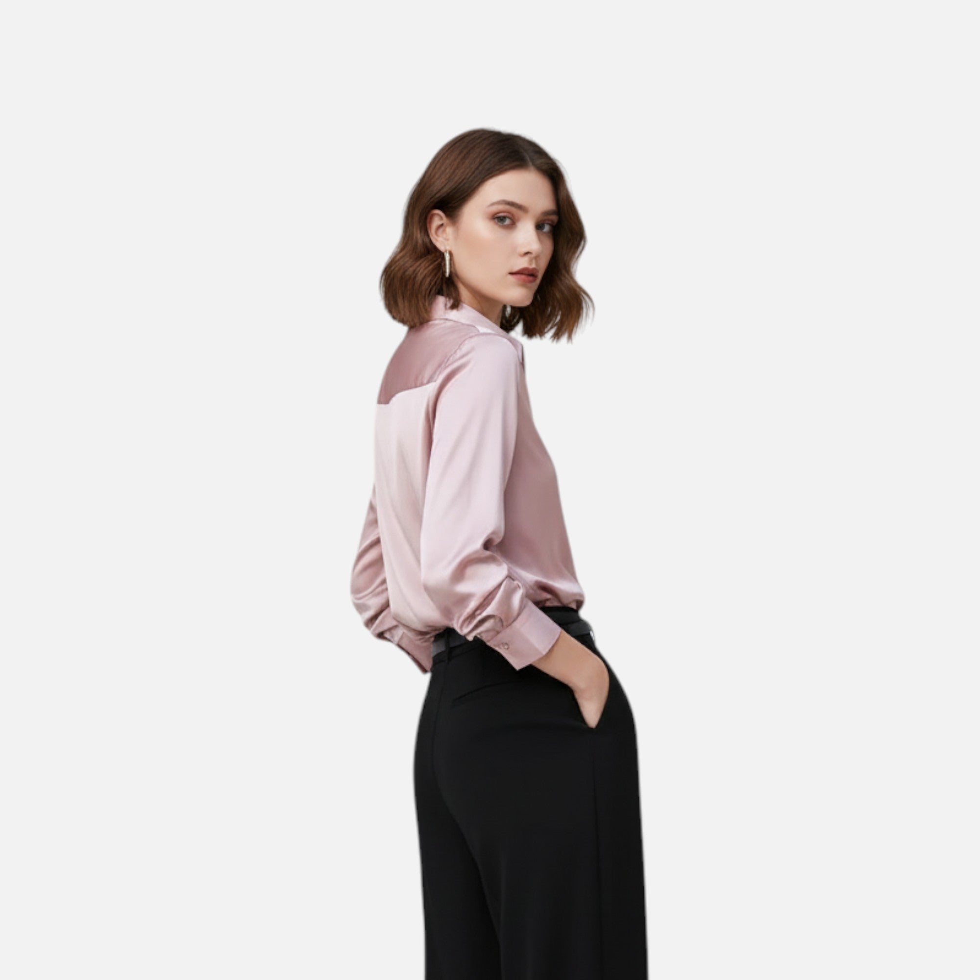 Ferandi Mode | Chemisier Satiné à Col Boutonné