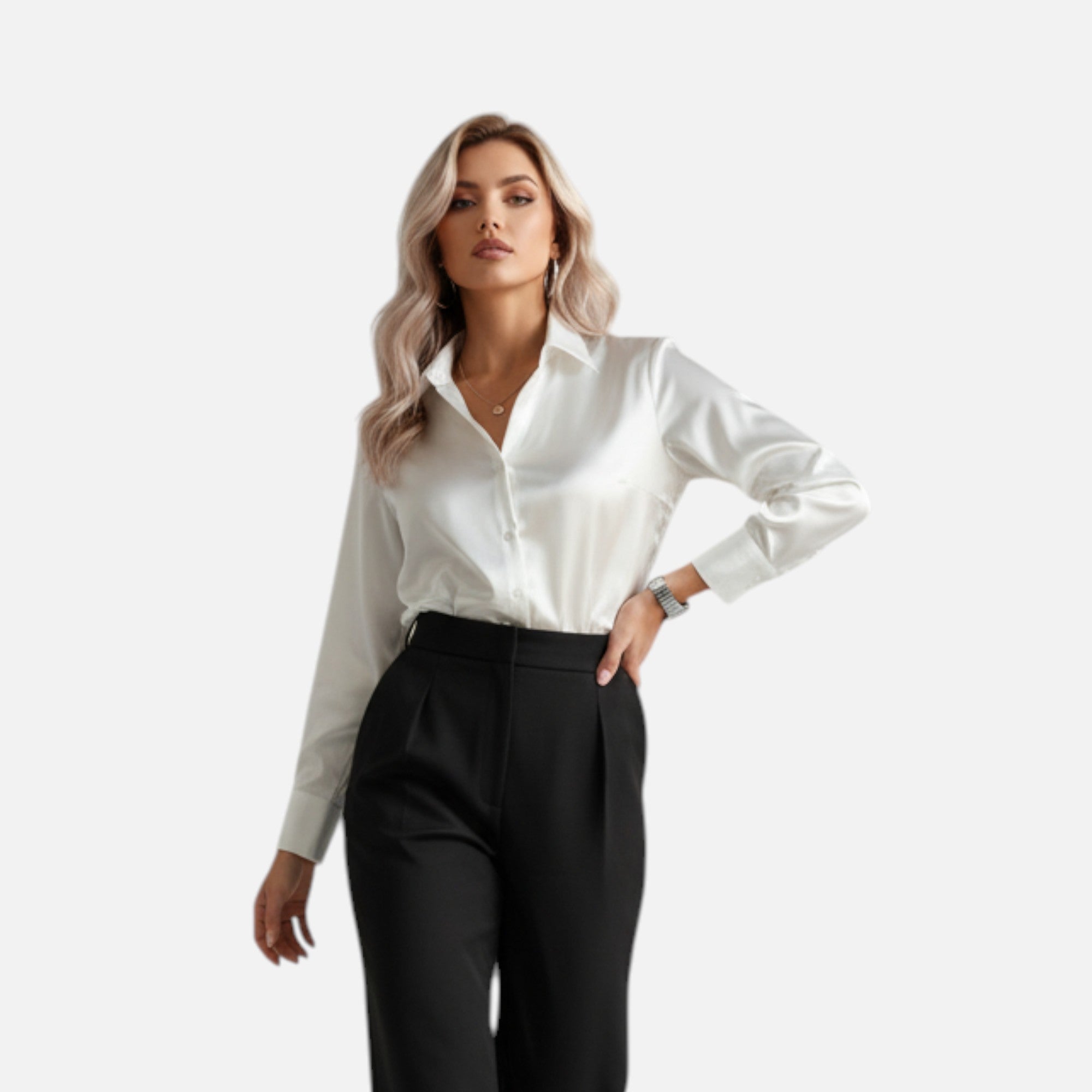 Ferandi Mode | Blouse en Satin Manches Longues