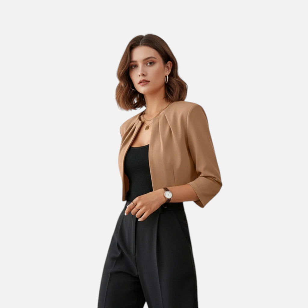 Ferandi Mode | Blazer Femme à Col Plissé