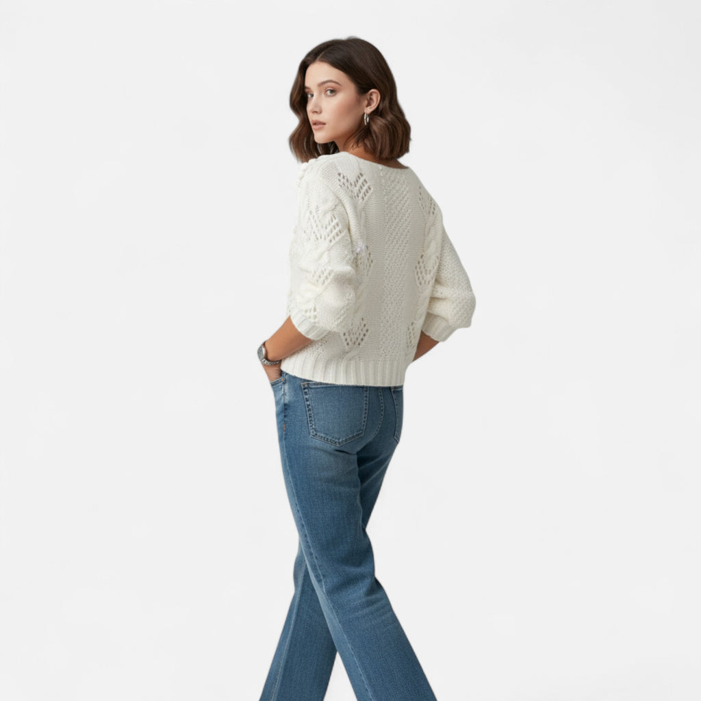 Ferandi Mode | Cardigan Court à Manches Longues