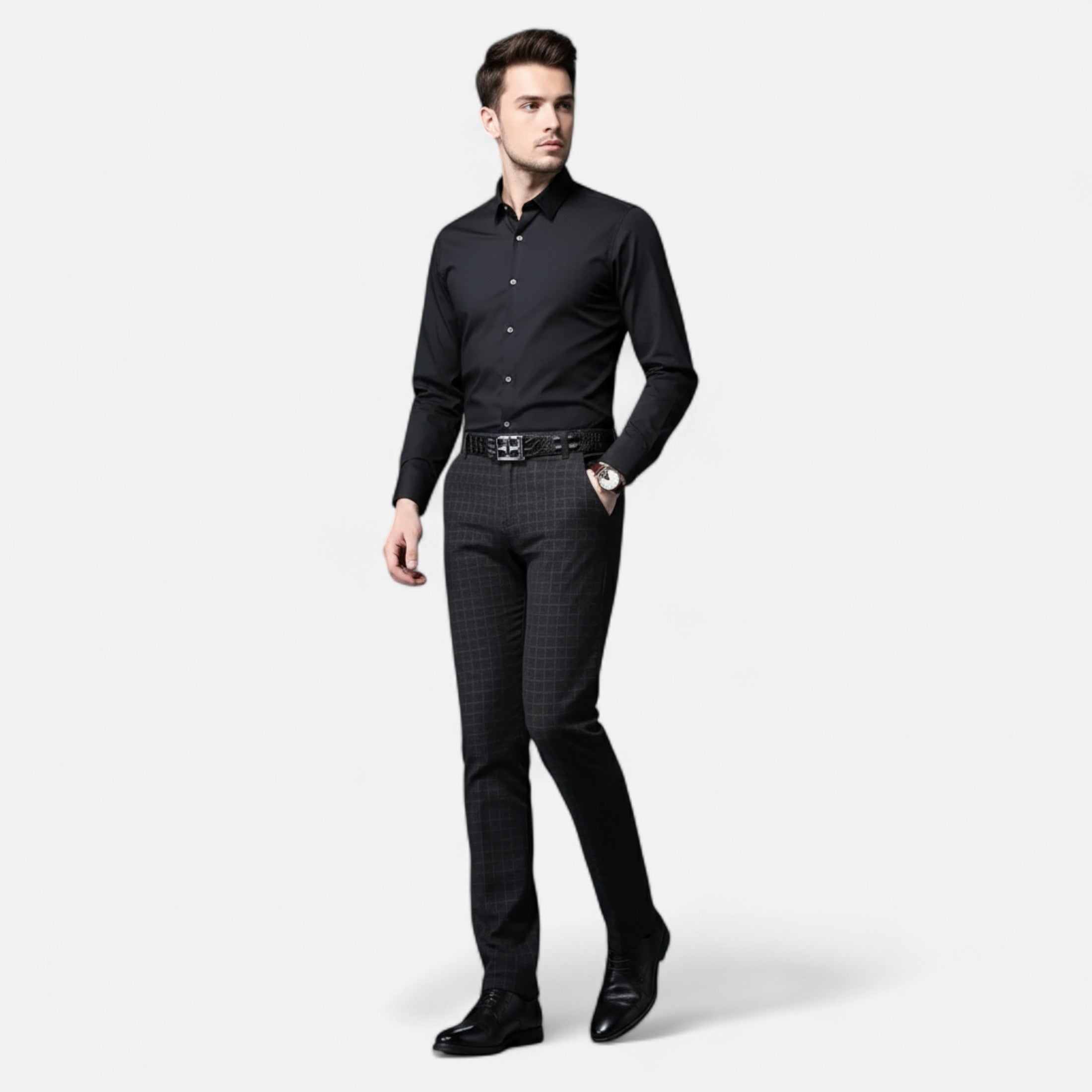 Ferandi Mode | Pantalon Homme Carreaux Slim Business