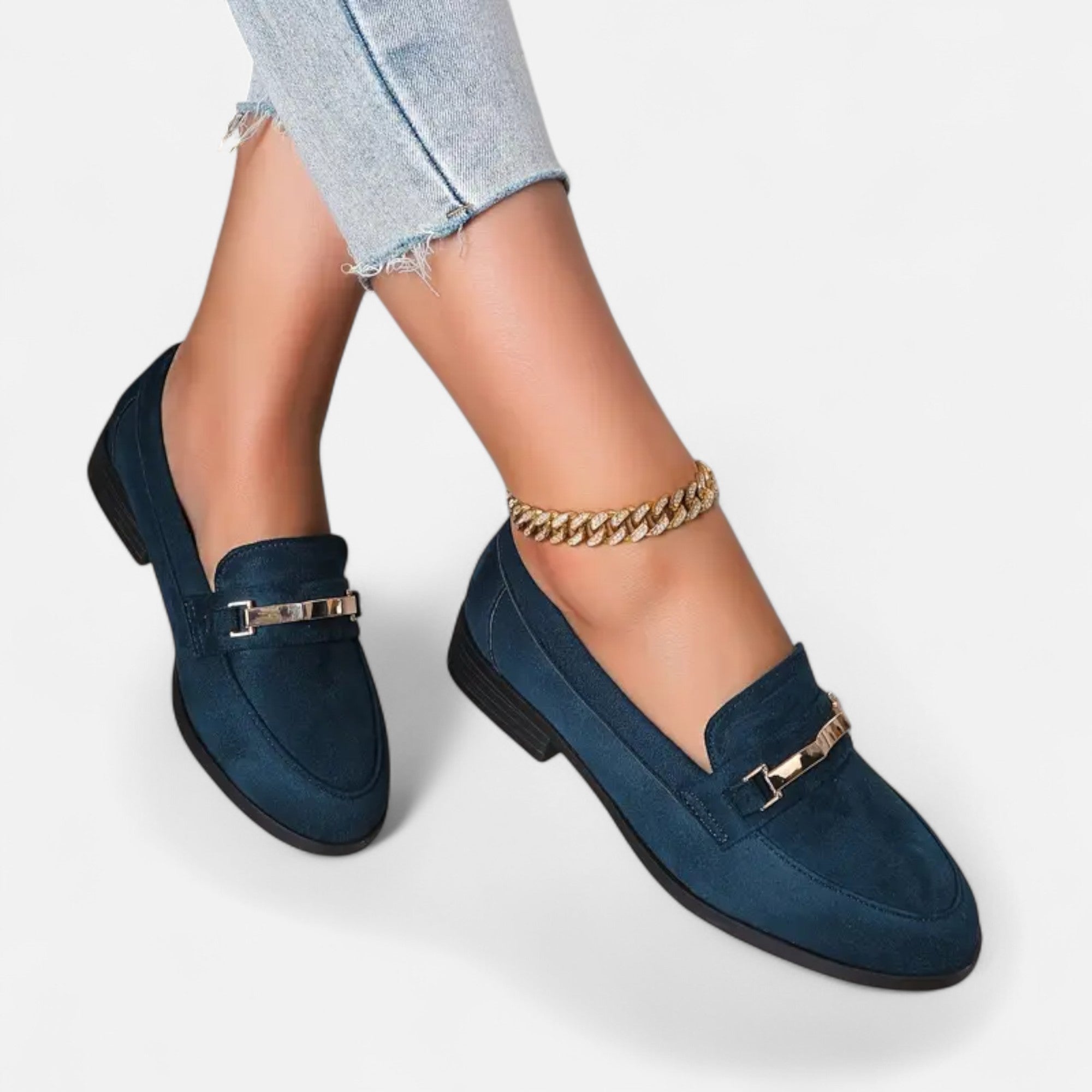 Ferandi Mode | Moccassins Femme à Accents Métalliques