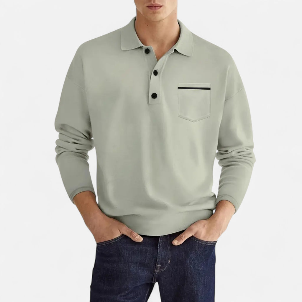 Ferandi Mode | Polo Homme Boutonné Manches Longues Automne