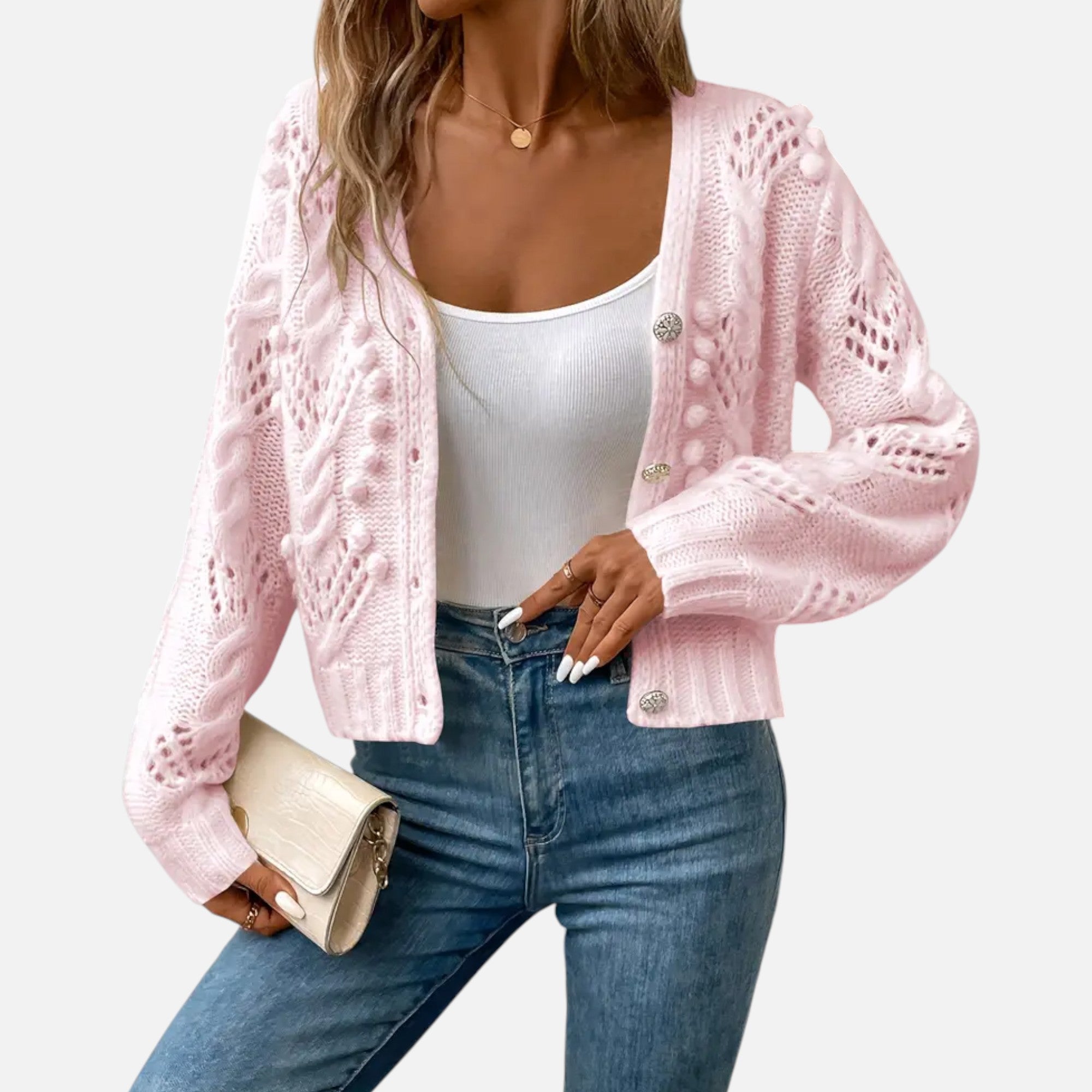 Ferandi Mode | Cardigan Court à Manches Longues