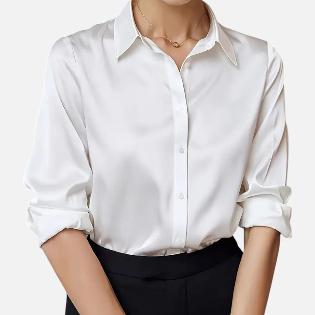 Ferandi Mode | Chemisier Satiné à Col Boutonné