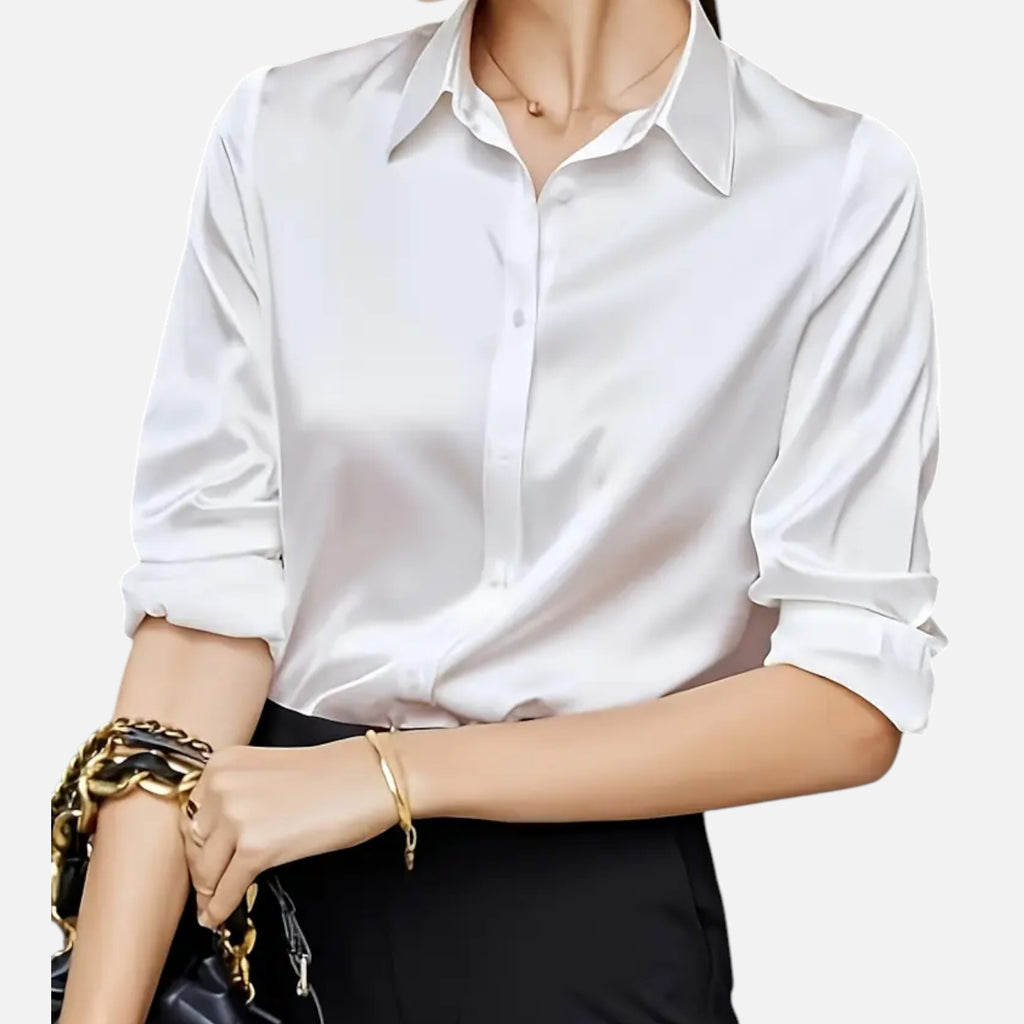 Ferandi Mode | Chemisier Satiné à Col Boutonné