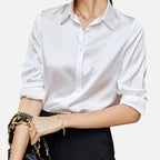 Ferandi Mode | Chemisier Satiné à Col Boutonné