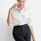 Ferandi Mode | Chemisier Satiné à Col Boutonné