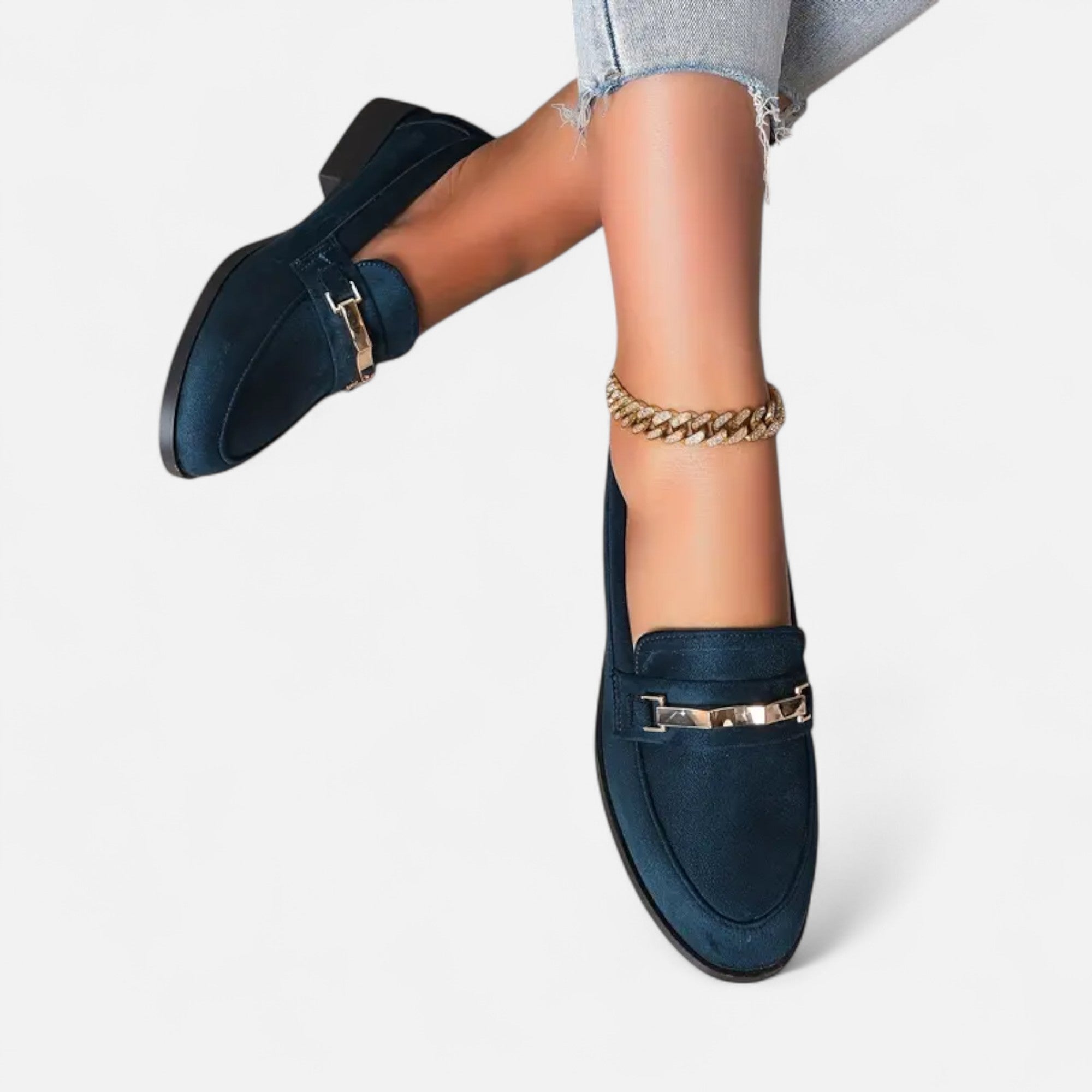 Ferandi Mode | Moccassins Femme à Accents Métalliques