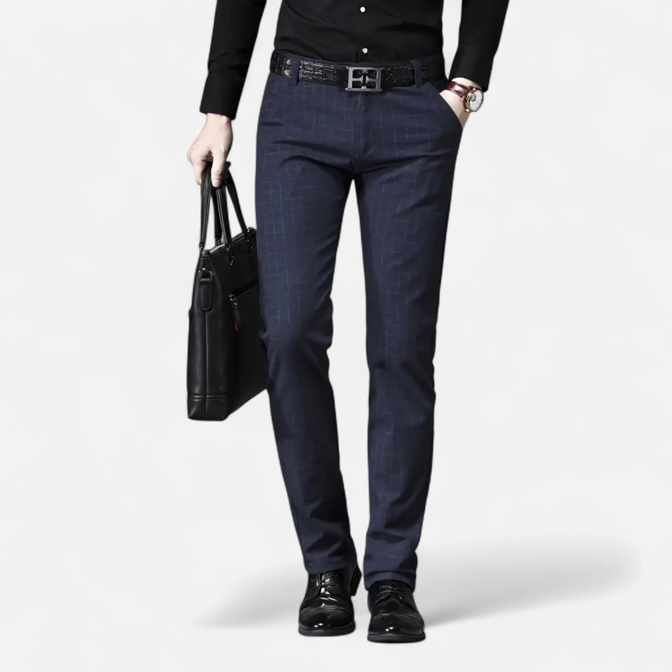 Ferandi Mode | Pantalon Homme Carreaux Slim Business