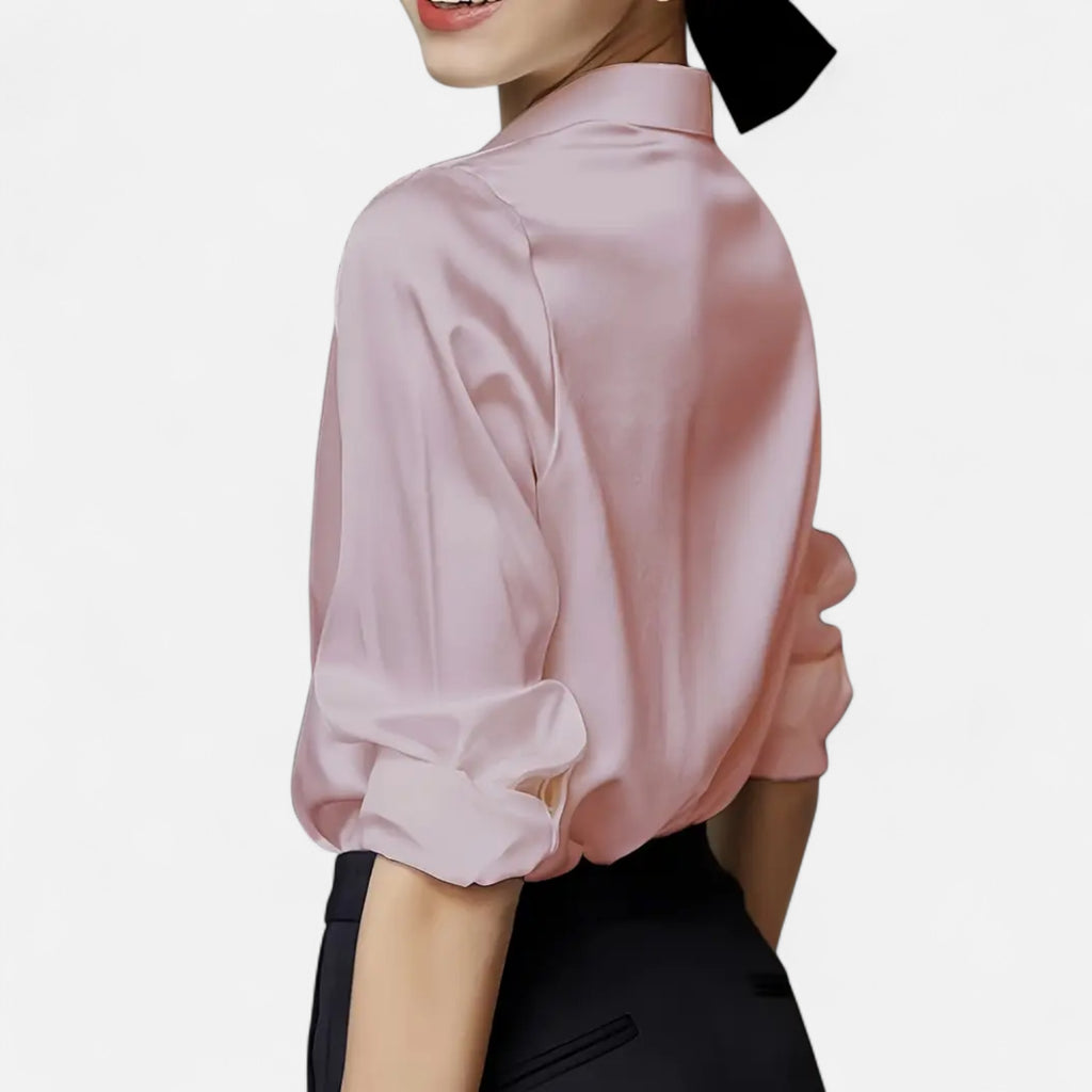 Ferandi Mode | Chemisier Satiné à Col Boutonné