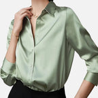 Ferandi Mode | Chemisier Satiné à Col Boutonné