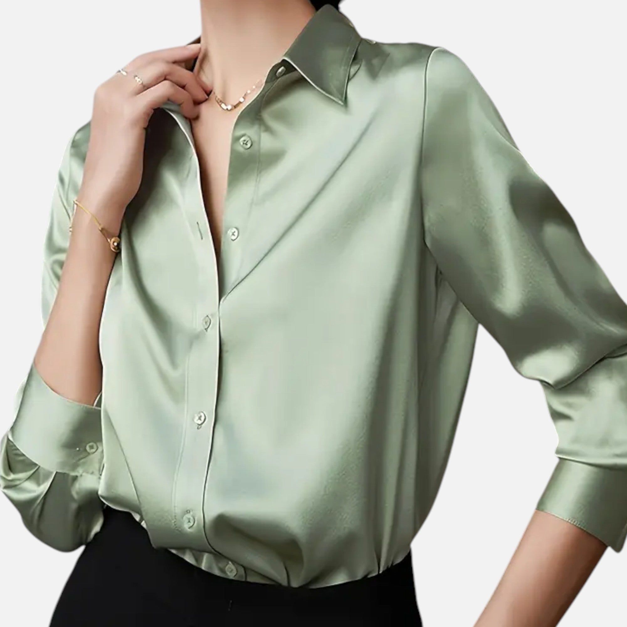 Ferandi Mode | Chemisier Satiné à Col Boutonné