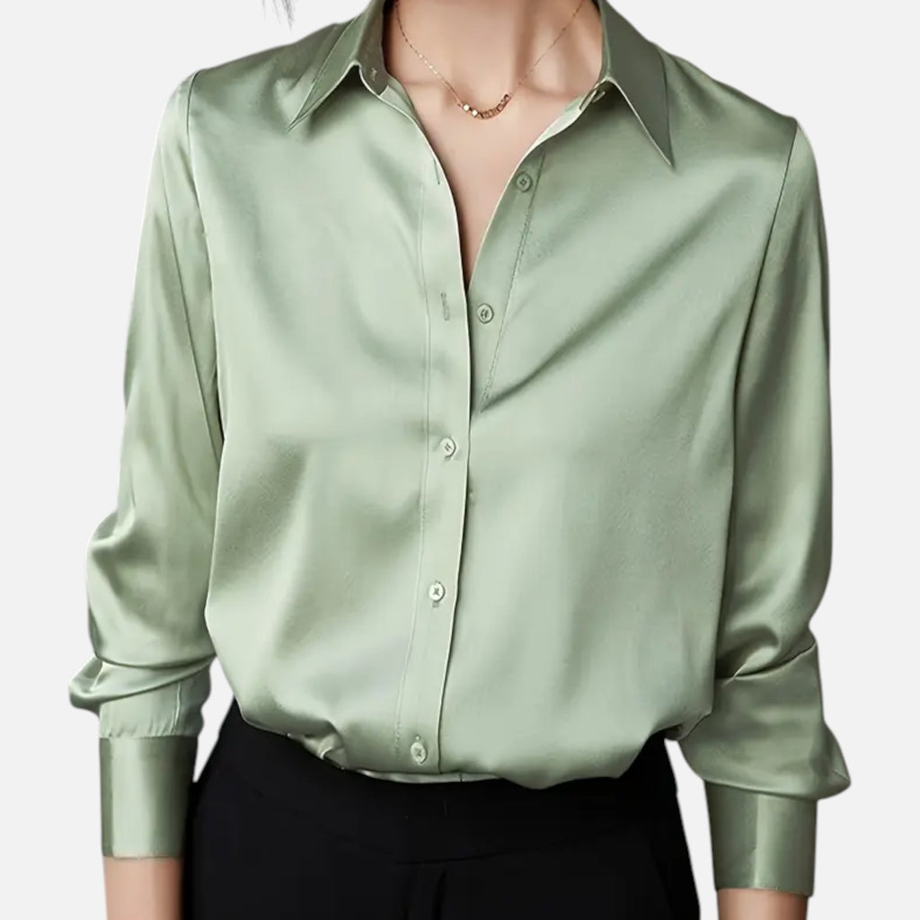 Ferandi Mode | Chemisier Satiné à Col Boutonné