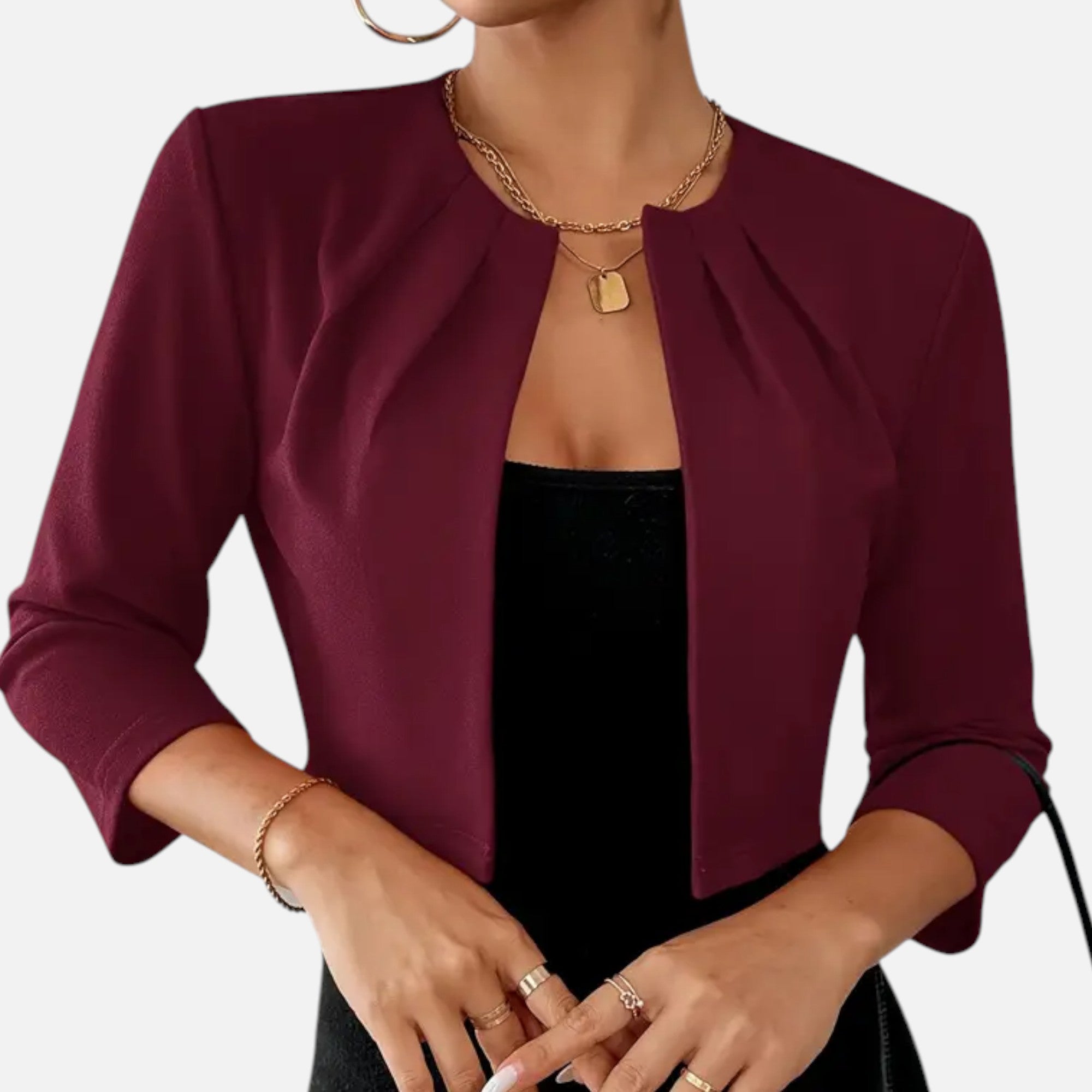 Ferandi Mode | Blazer Femme à Col Plissé