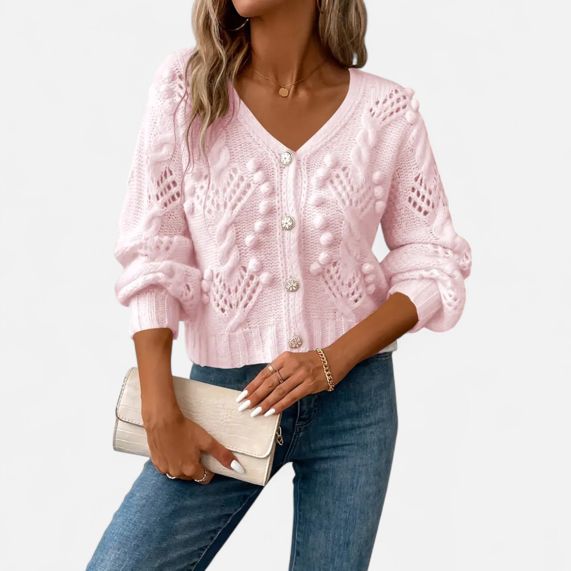 Ferandi Mode | Cardigan Court à Manches Longues