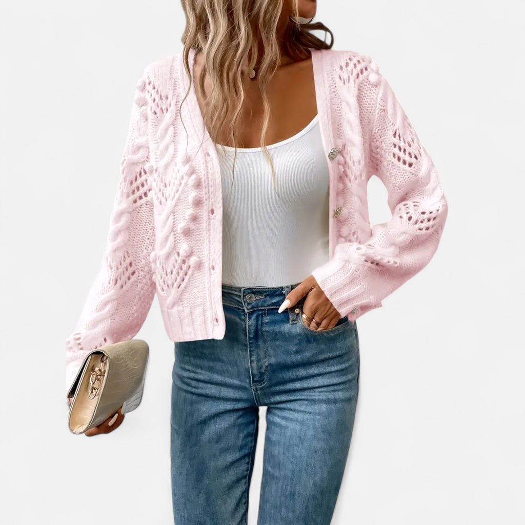 Ferandi Mode | Cardigan Court à Manches Longues