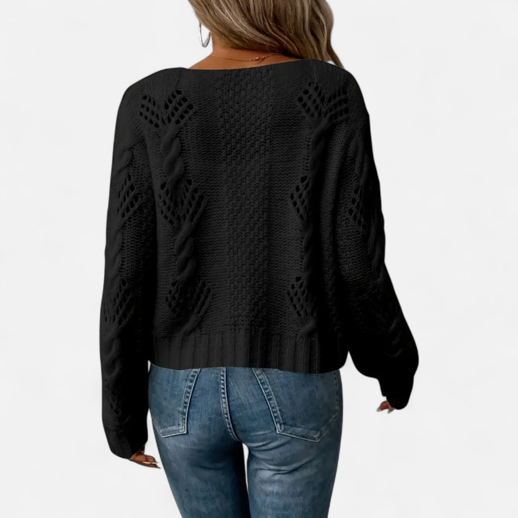 Ferandi Mode | Cardigan Court à Manches Longues