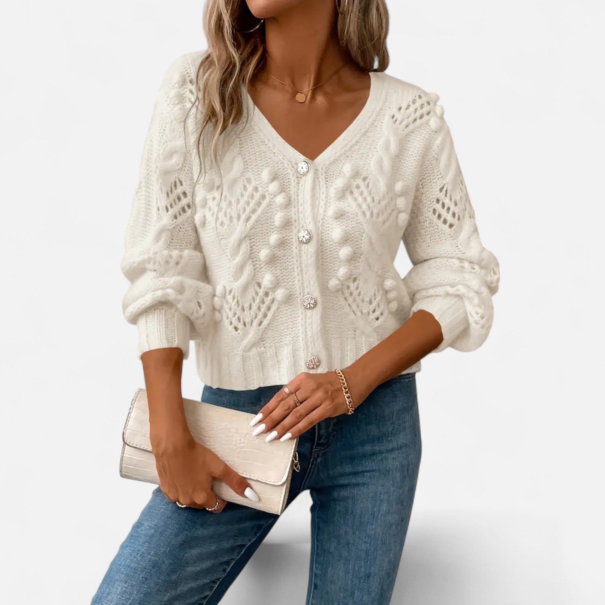 Ferandi Mode | Cardigan Court à Manches Longues