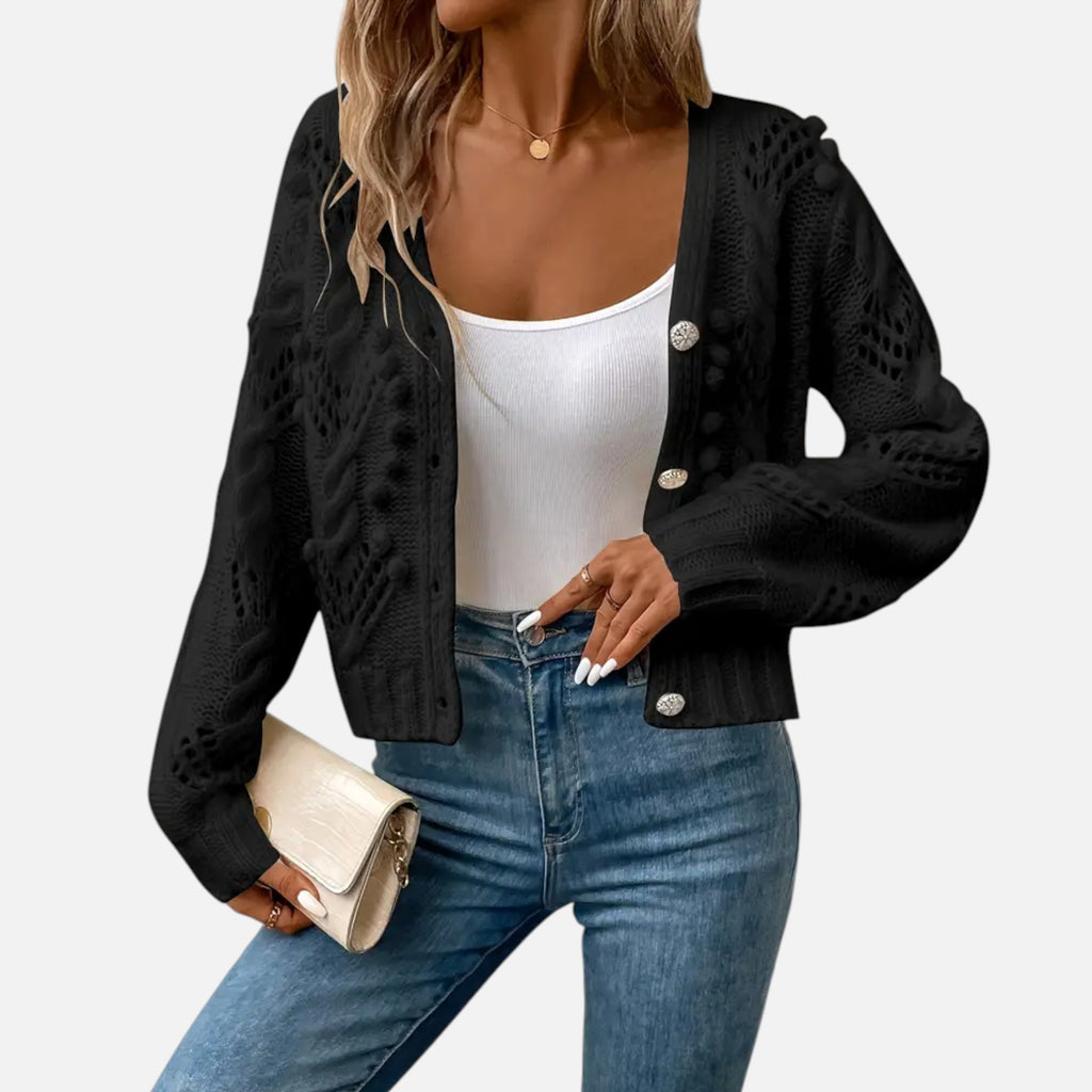 Ferandi Mode | Cardigan Court à Manches Longues