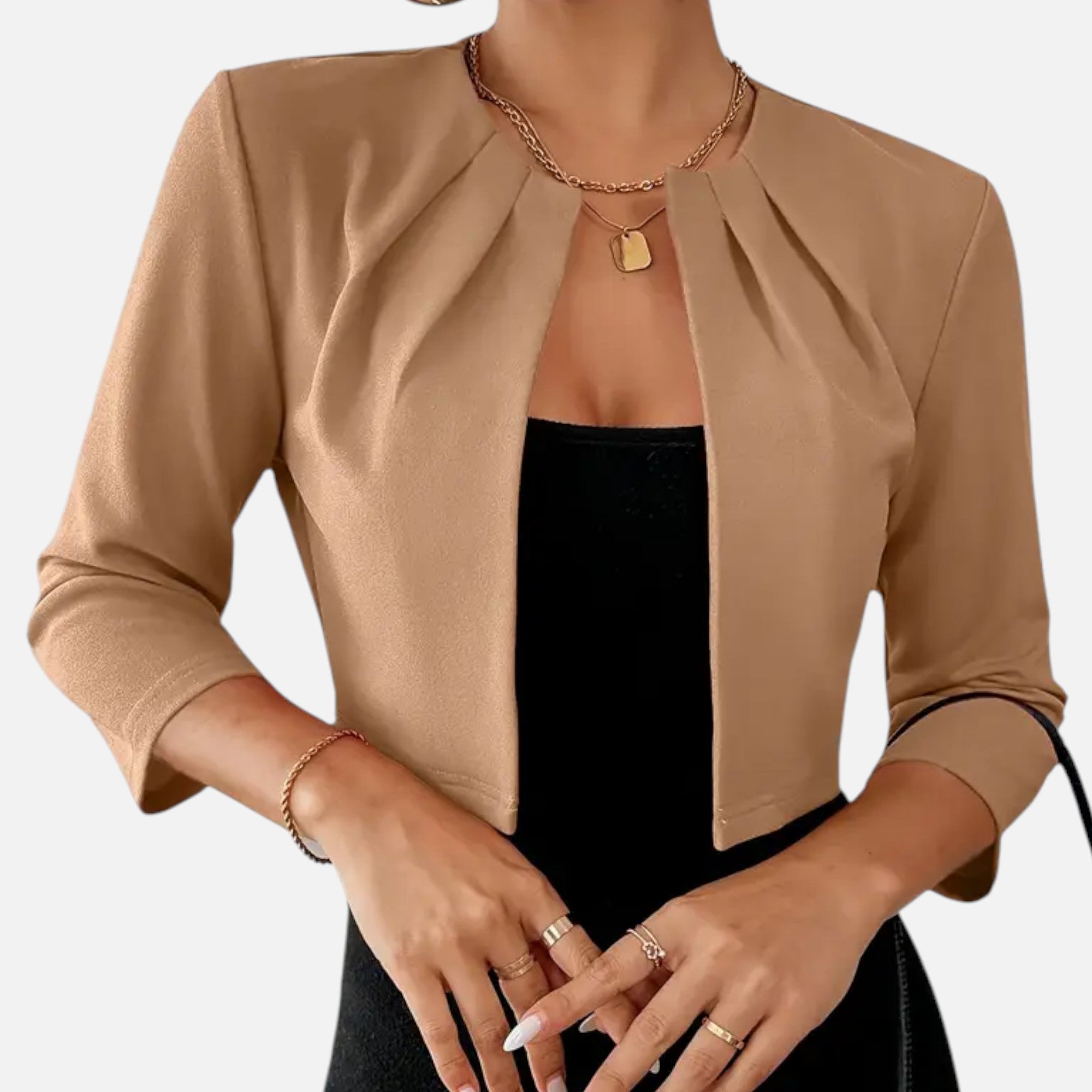 Ferandi Mode | Blazer Femme à Col Plissé