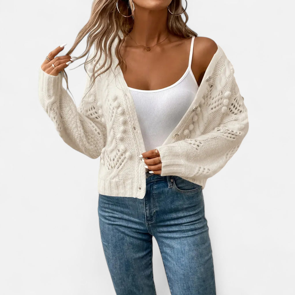 Ferandi Mode | Cardigan Court à Manches Longues