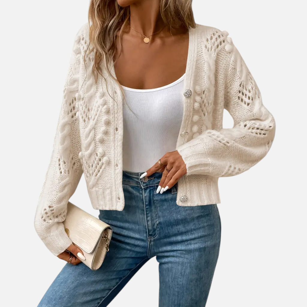 Ferandi Mode | Cardigan Court à Manches Longues