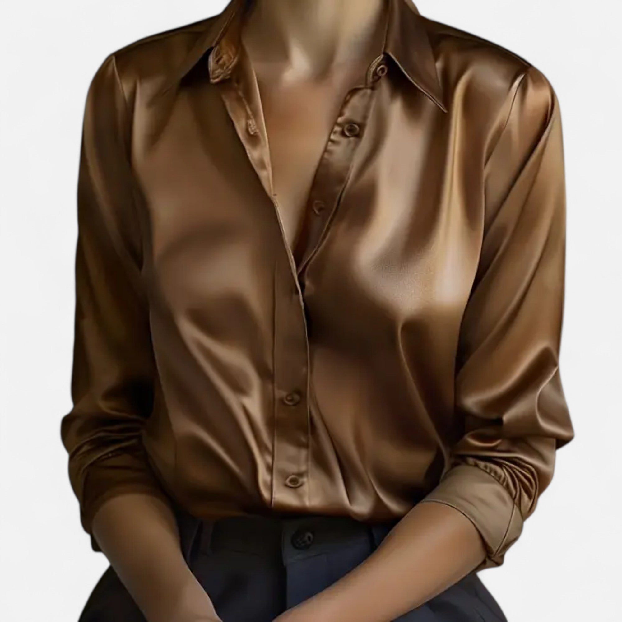 Ferandi Mode | Blouse en Satin Manches Longues