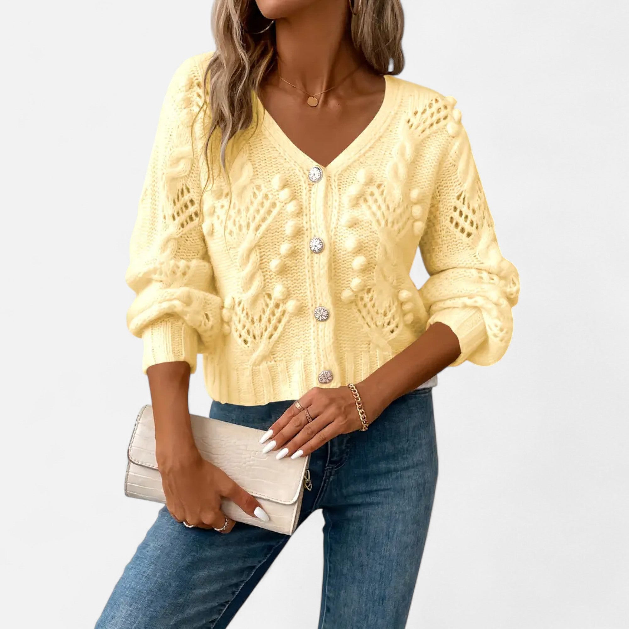 Ferandi Mode | Cardigan Court à Manches Longues