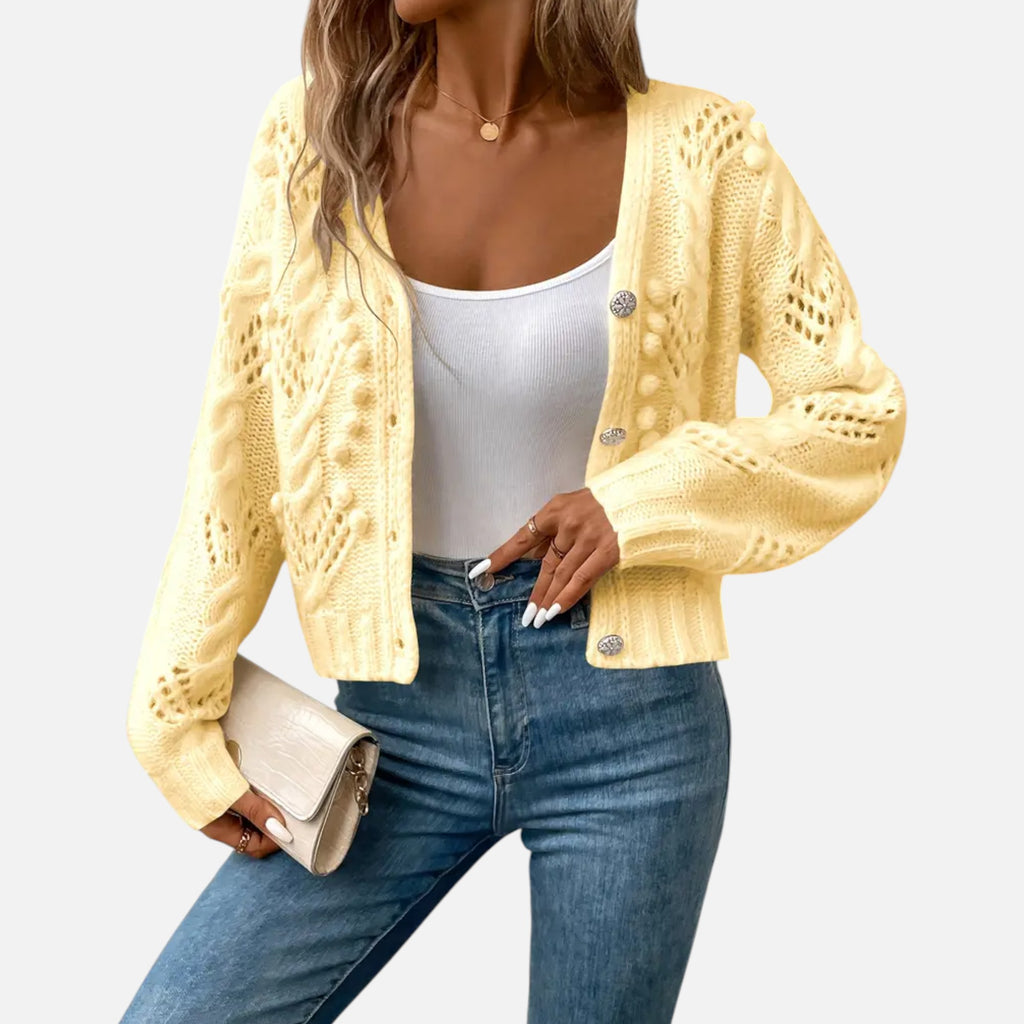 Ferandi Mode | Cardigan Court à Manches Longues