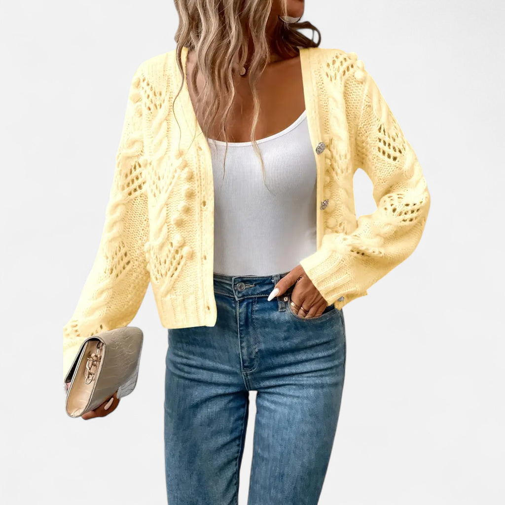 Ferandi Mode | Cardigan Court à Manches Longues