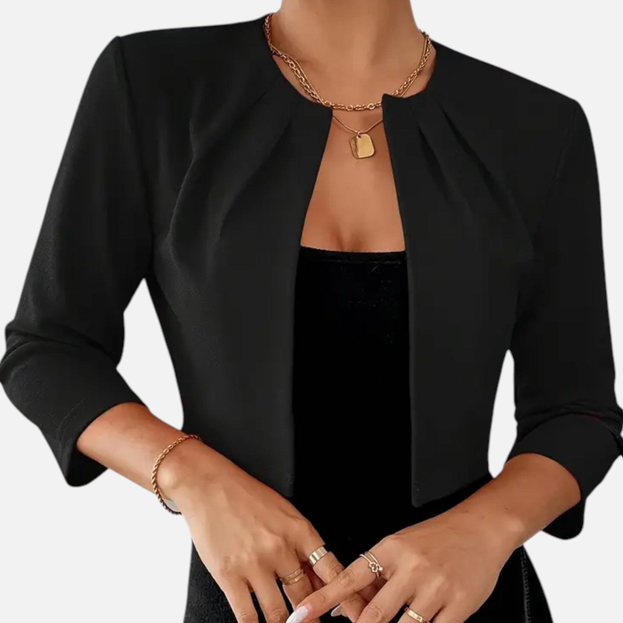 Ferandi Mode | Blazer Femme à Col Plissé