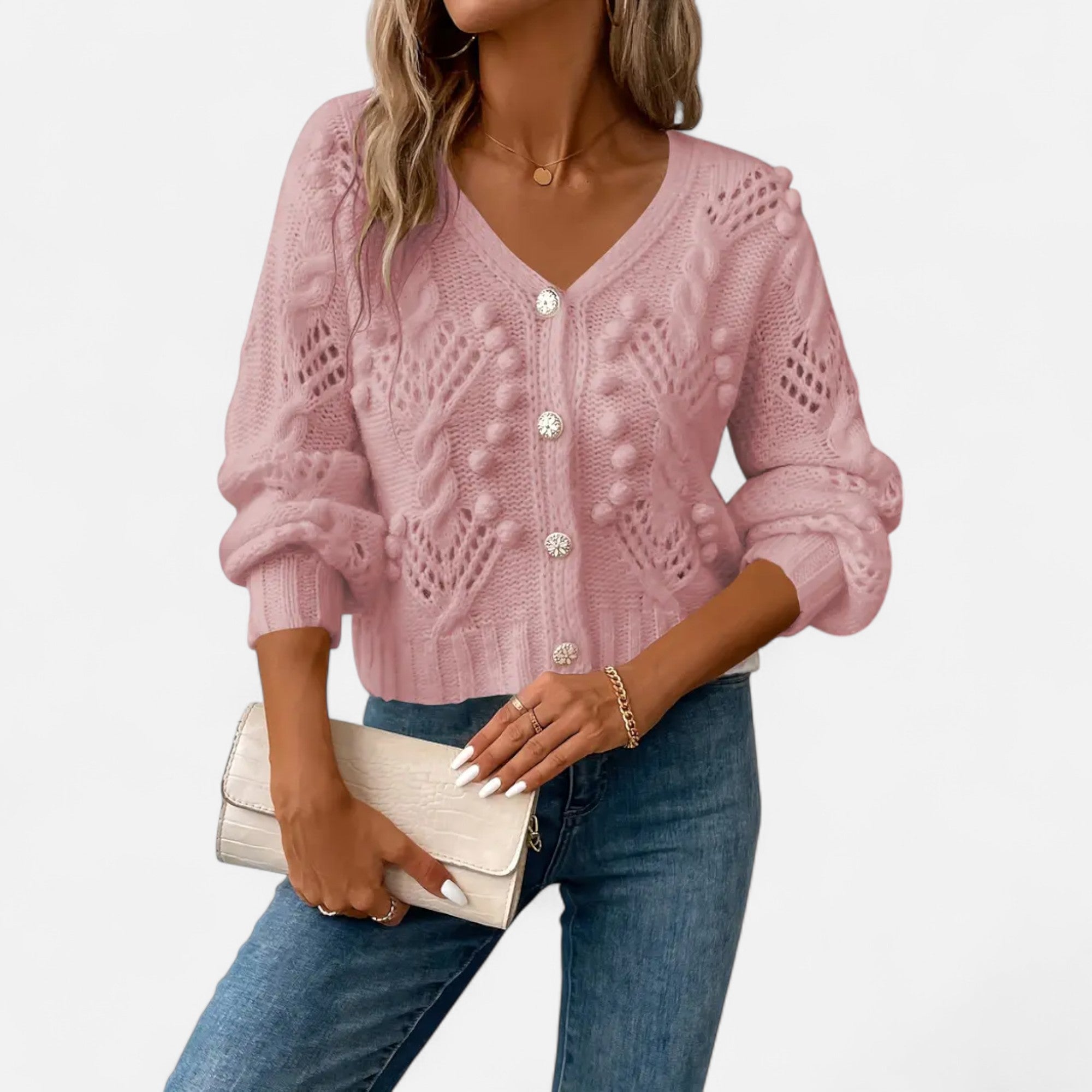 Ferandi Mode | Cardigan Court à Manches Longues