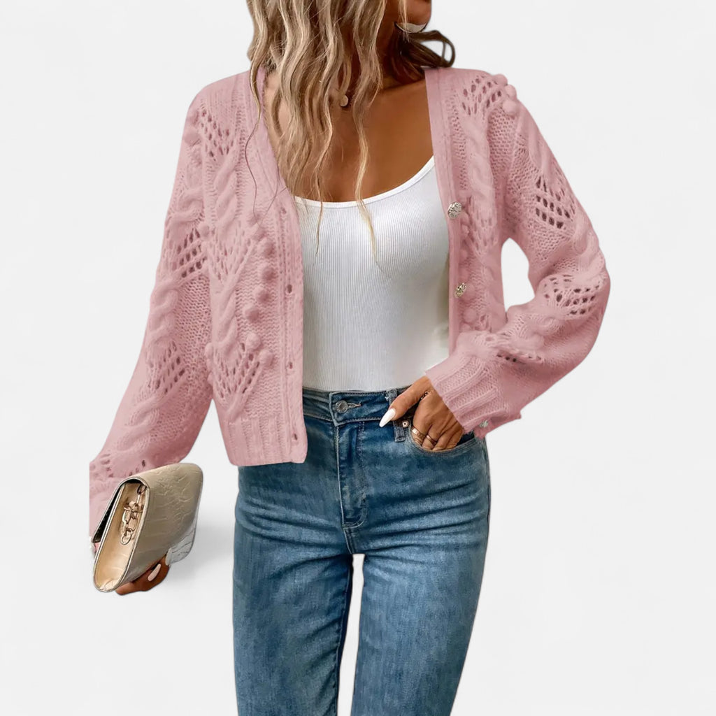 Ferandi Mode | Cardigan Court à Manches Longues