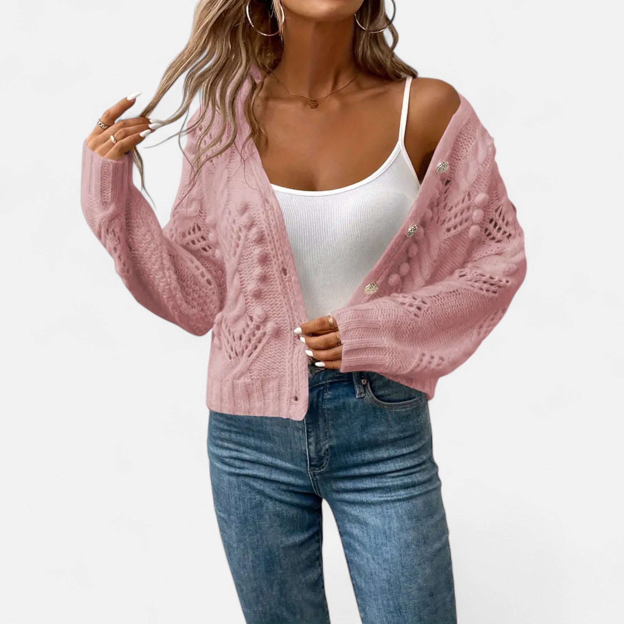 Ferandi Mode | Cardigan Court à Manches Longues