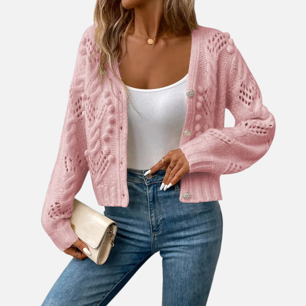 Ferandi Mode | Cardigan Court à Manches Longues