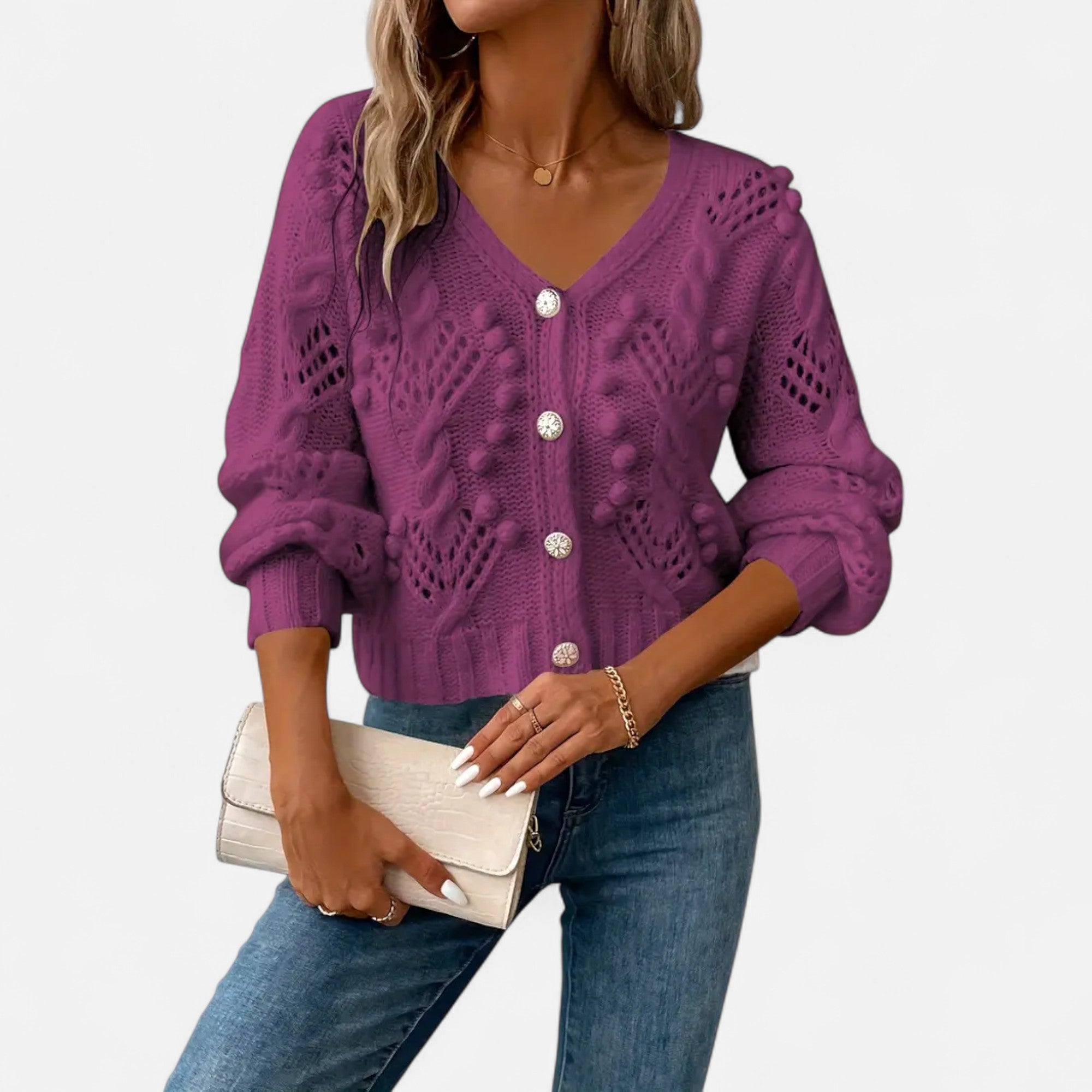 Ferandi Mode | Cardigan Court à Manches Longues