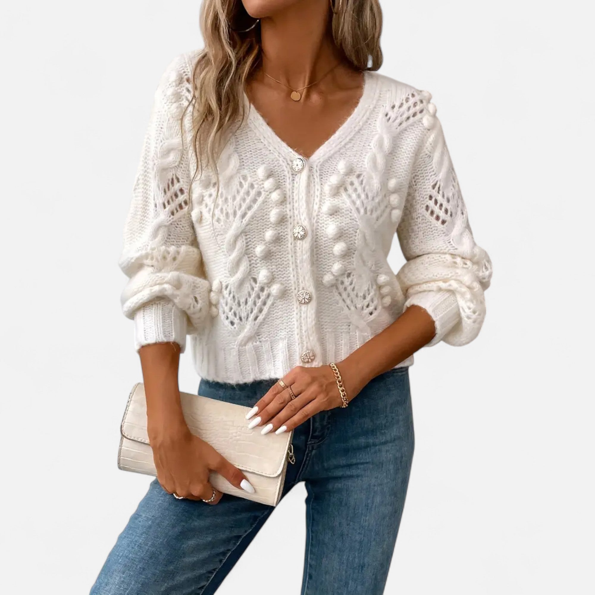 Ferandi Mode | Cardigan Court à Manches Longues