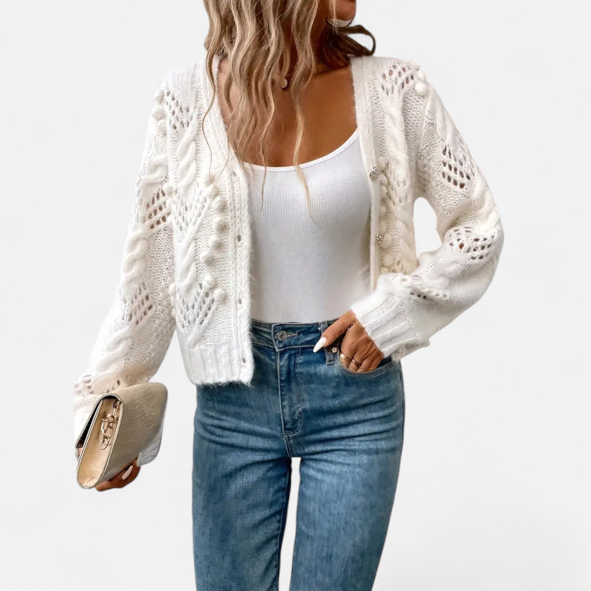 Ferandi Mode | Cardigan Court à Manches Longues