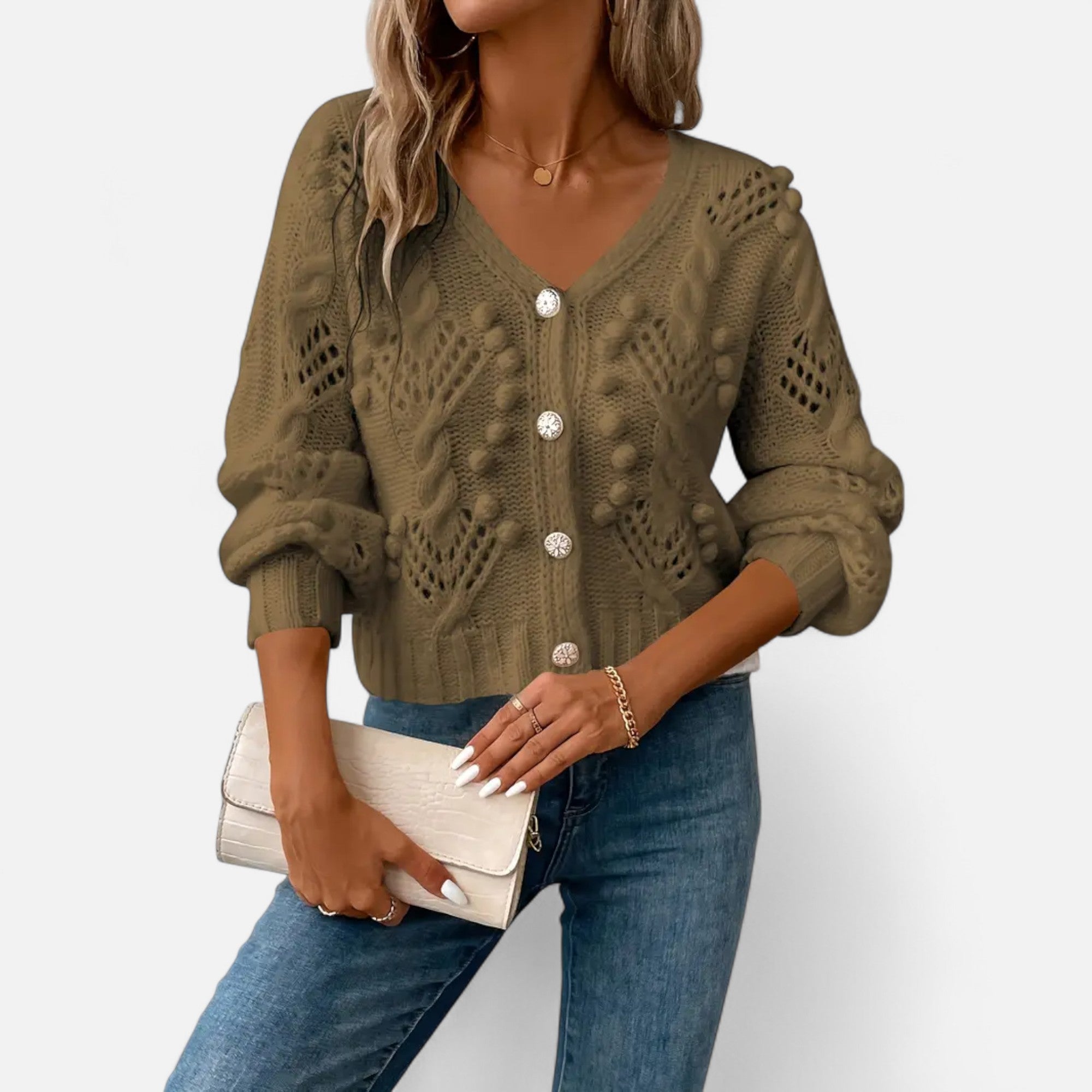 Ferandi Mode | Cardigan Court à Manches Longues