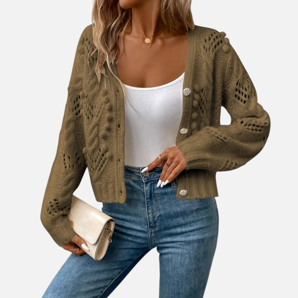 Ferandi Mode | Cardigan Court à Manches Longues