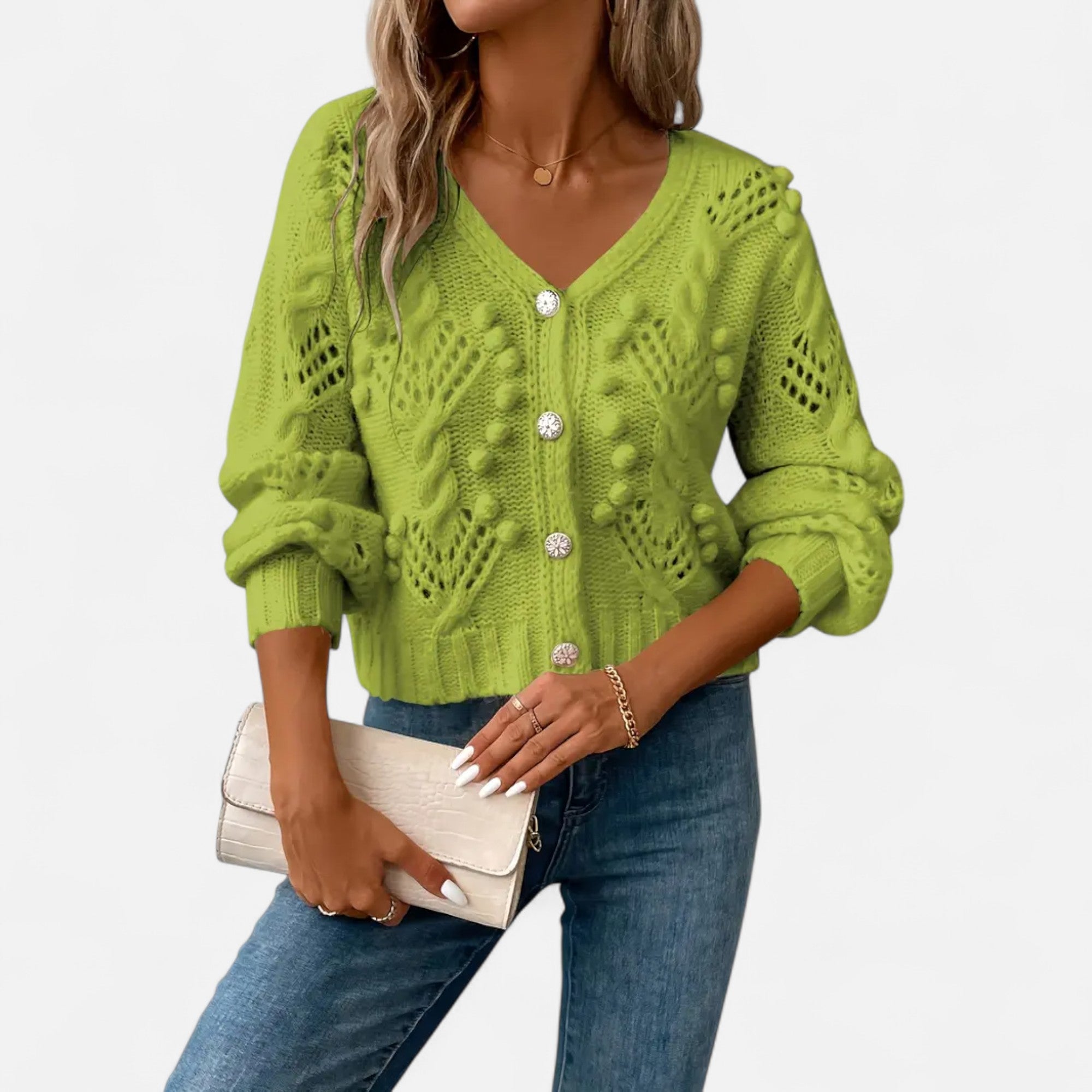 Ferandi Mode | Cardigan Court à Manches Longues