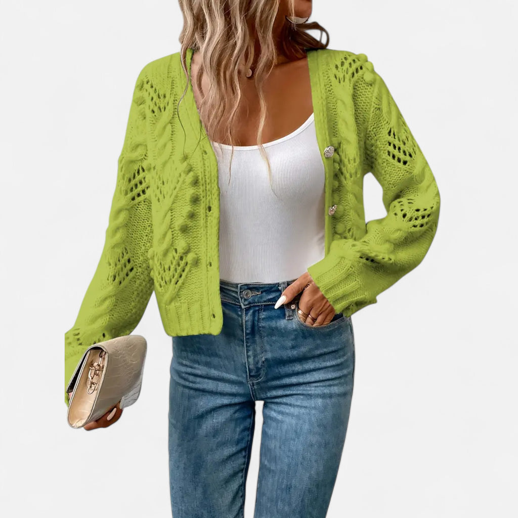 Ferandi Mode | Cardigan Court à Manches Longues