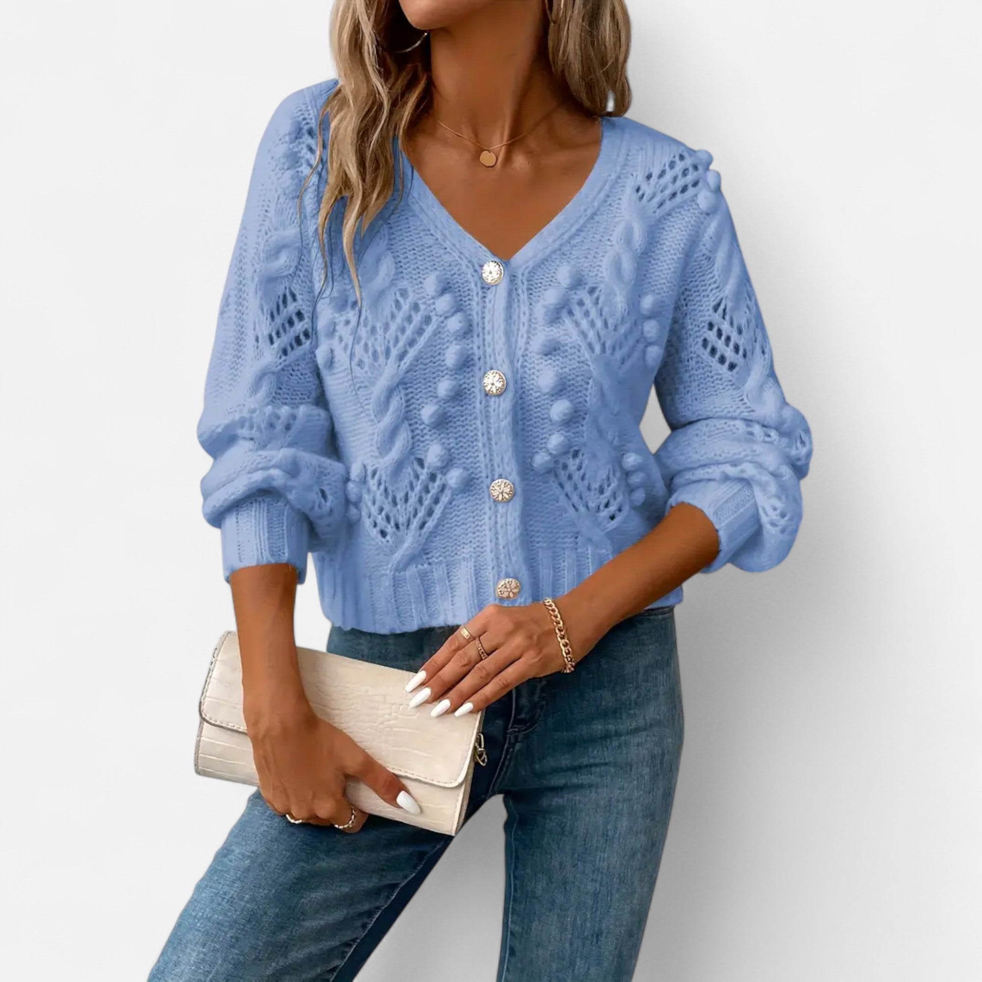 Ferandi Mode | Cardigan Court à Manches Longues