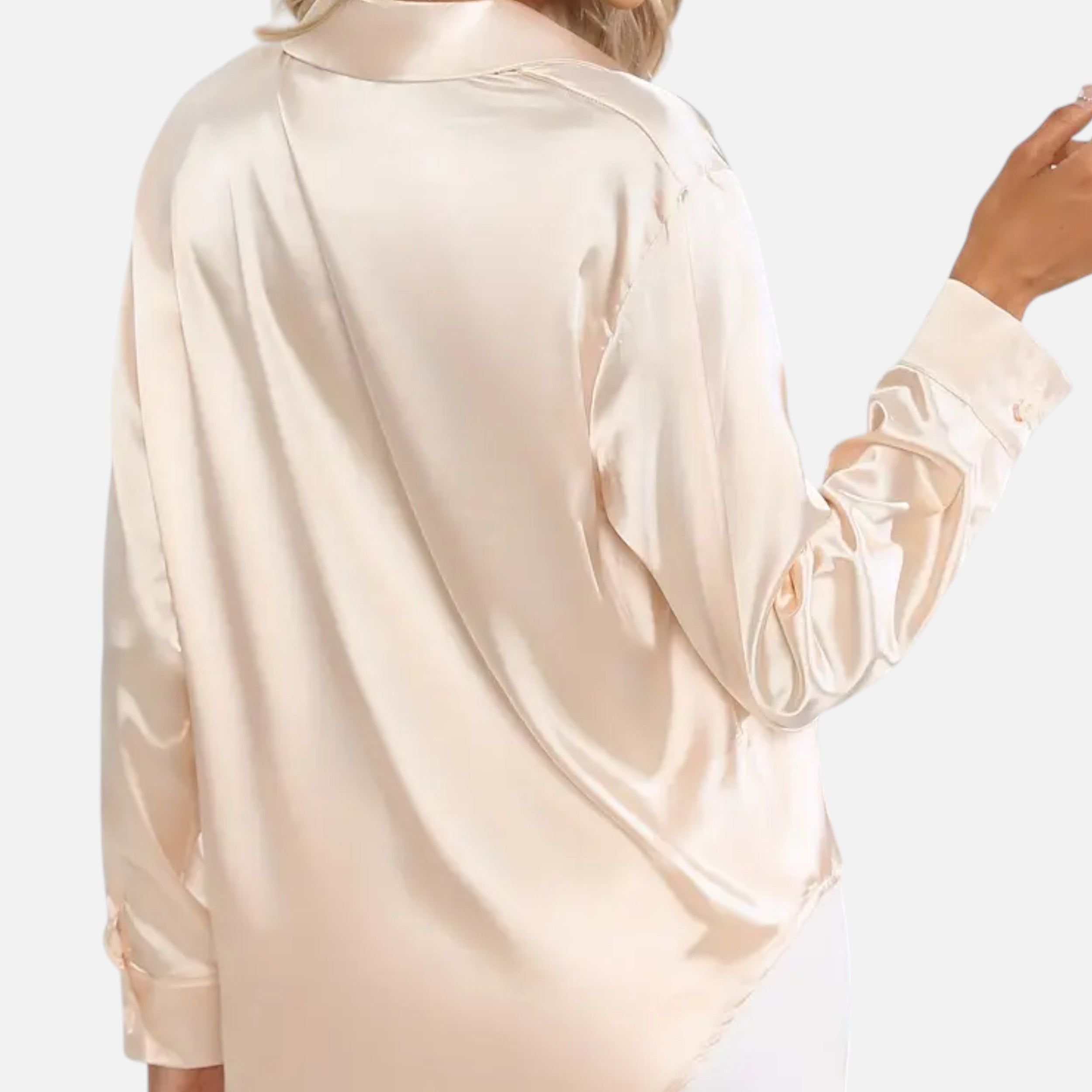 Ferandi Mode | Blouse en Satin à Col Lapel